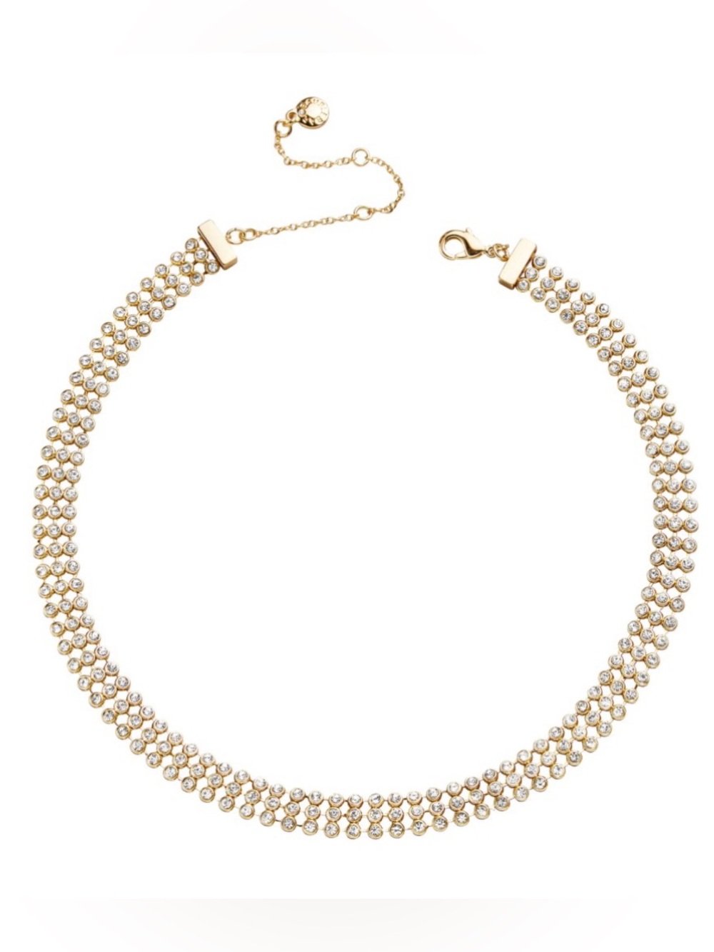 BaubleBar GOLD Crystal Double-Row Choker Necklace